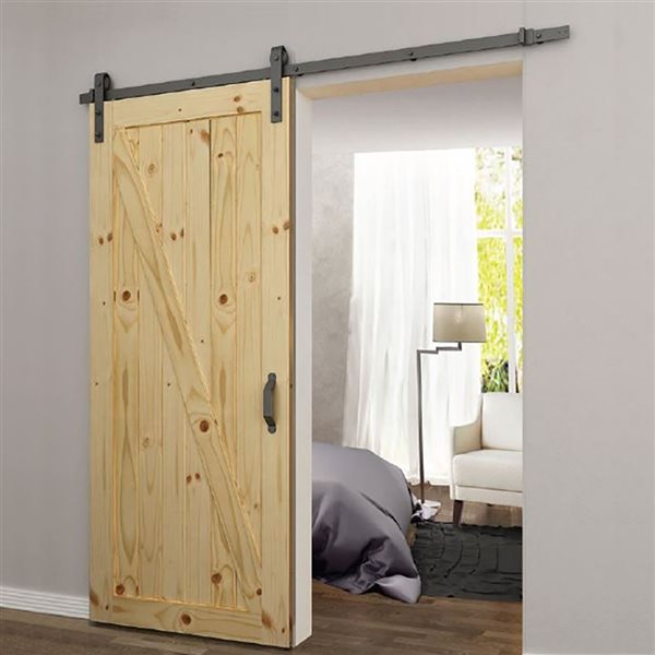 Kimberly Bay Barn Door Hardware Black 60-in W x 2.5-in H for 30-in Door