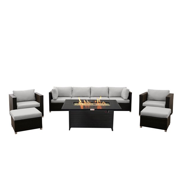 THINK PATIO Innesbrook Outdoor Wicker Patio Conversation Set in Grey