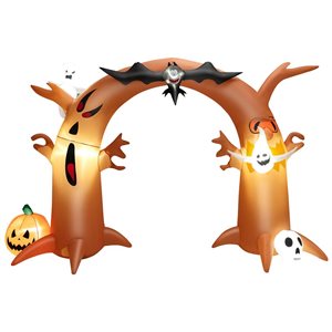 Costway 8-ft x 3-ft Dead Tree Archway Halloween Inflatable with Internal Light