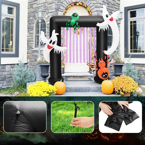 Costway 7.3-ft x 2.3-ft Archway Halloween Inflatable with Internal Light