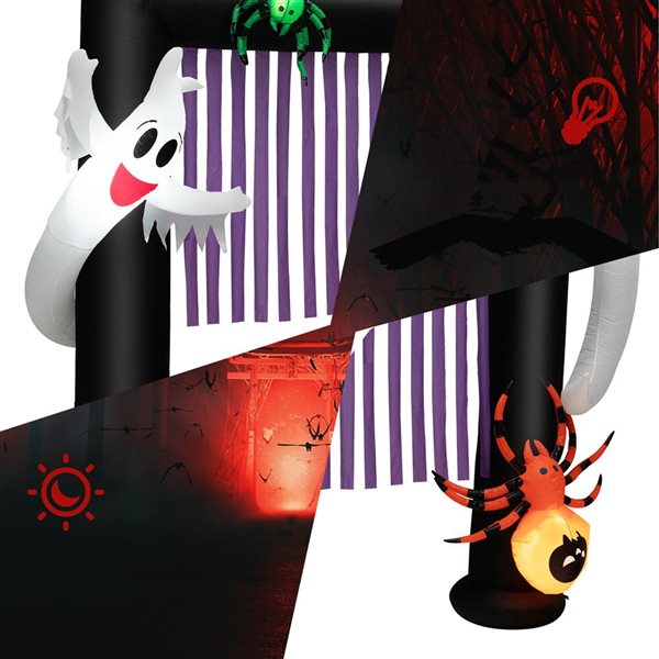 Costway 7.3-ft x 2.3-ft Archway Halloween Inflatable with Internal Light