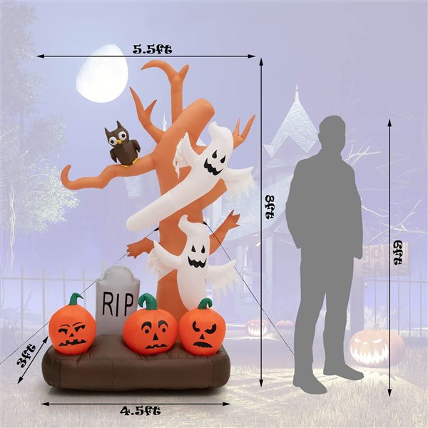 5.5Ft Long Halloween Inflatable Ghost cheapest Tractor