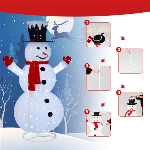 Costway 6-ft Pre-Lit Artificial Christmas Snowman