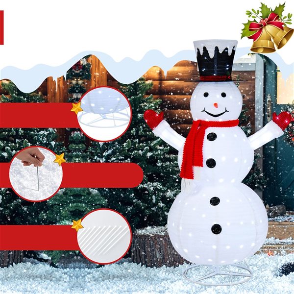 Costway 6-ft Pre-Lit Artificial Christmas Snowman