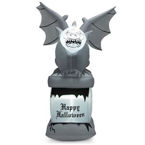 Costway 8.5-ft x 2.5-ft Gravestone with Gargoyle Halloween Inflatable with LED Lights