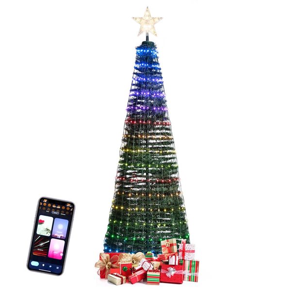 Costway 6.2-ft Pop-Up Pre-Lit Christmas Tree with 282 RGB LED Lights