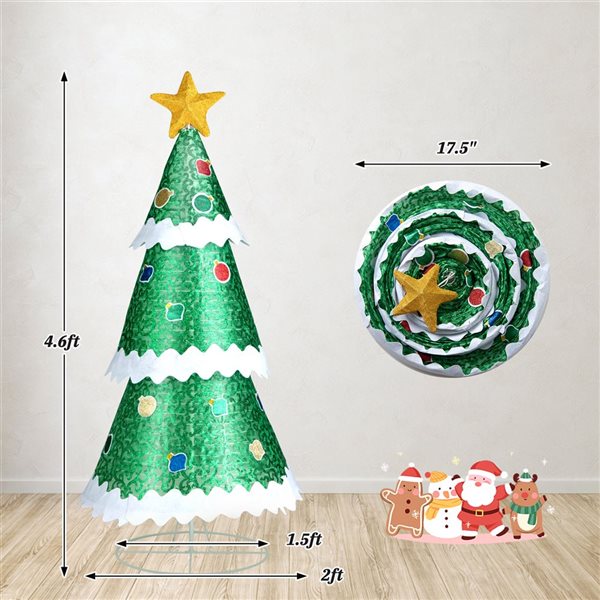 Costway 4.6-ft Pop-Up Christmas Tree with 110 Warm White Lights