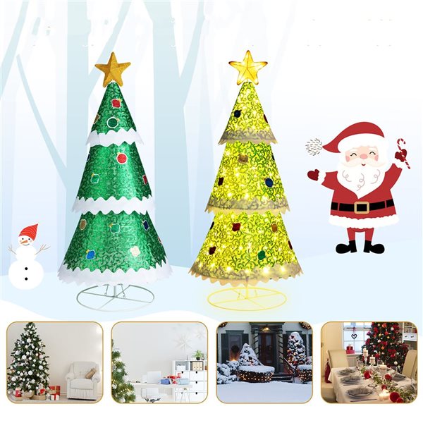 Costway 4.6-ft Pop-Up Christmas Tree with 110 Warm White Lights
