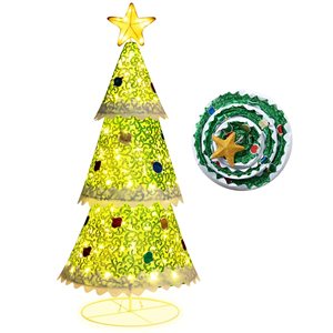 Costway 4.6-ft Pop-Up Christmas Tree with 110 Warm White Lights