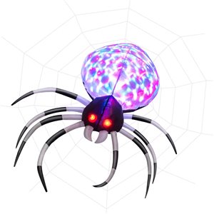 Costway 1-ft x 3.5-ft Spider Halloween Inflatable with Multi-Colour Lights