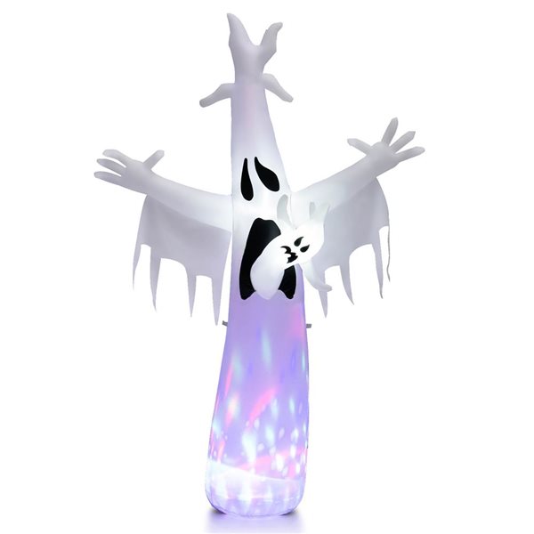 Costway 8-ft x 1.6-in Ghost Halloween Inflatable with Colourful ...