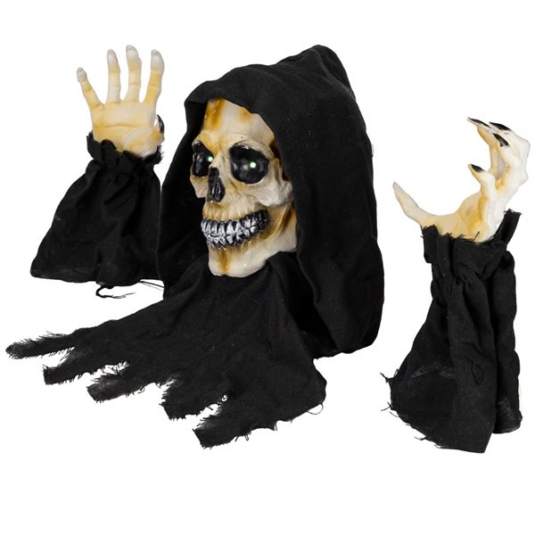 Northlight Lighted Grim Reaper Statue with Sound and Twinkling Green LED Lights