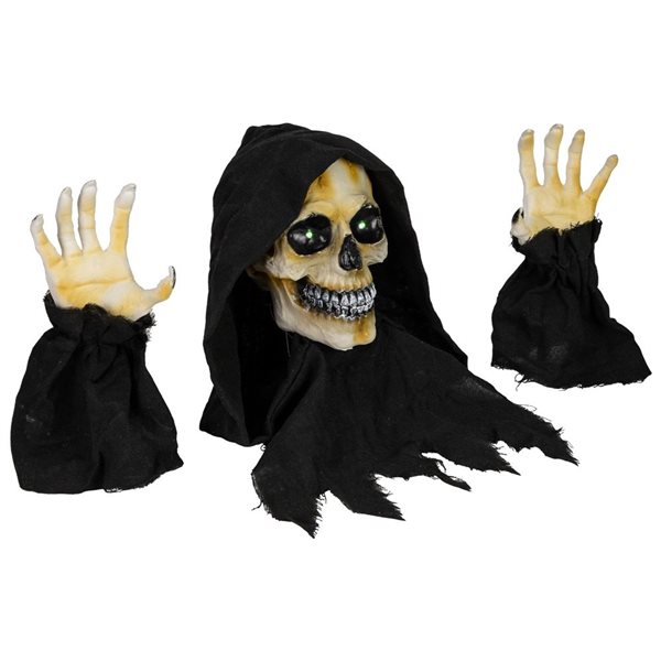 Northlight Lighted Grim Reaper Statue with Sound and Twinkling Green LED Lights