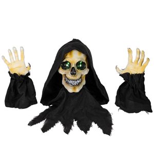 Northlight Lighted Grim Reaper Statue with Sound and Twinkling Green LED Lights