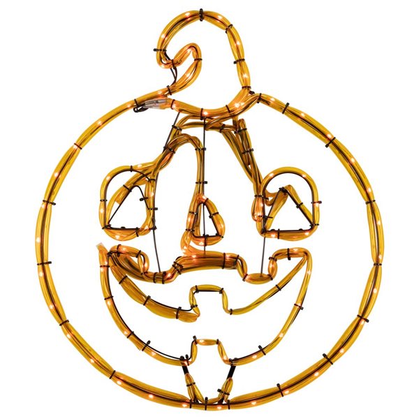 Northlight 18-in Orange Jack-O-Lantern LED Lighted Window Decoration