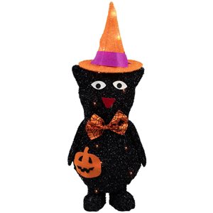 Northlight Black Cat in Witch's Hat with Constant Clear Incandescent Lights
