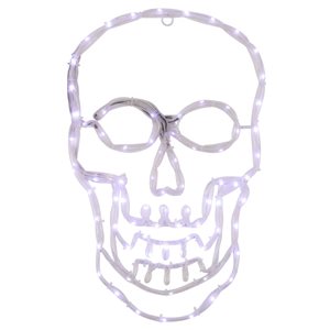 Northlight 18-in White Skull 4 Function LED Lighted Halloween Window Decoration