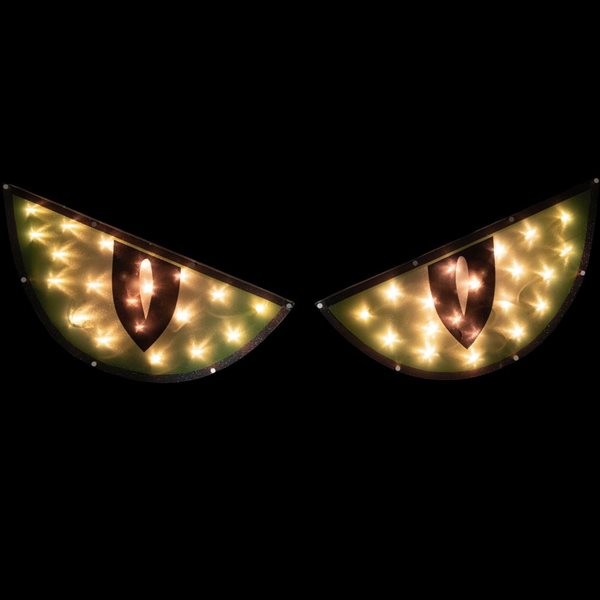 Northlight 42-in Lighted Green and Black Eyes Halloween Window Decoration