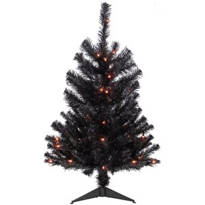 Northlight 36-ft Pre-lit Black Hills Spruce Full Artificial Halloween Tree Orange
