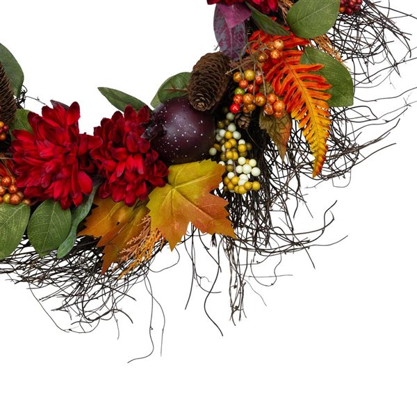 Northlight 28-in diameter Red Fruit Artificial Fall Wreath