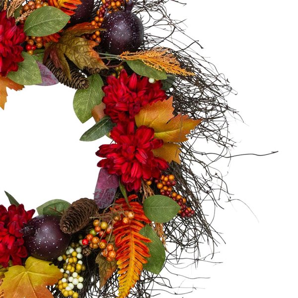 Northlight 28-in diameter Red Fruit Artificial Fall Wreath