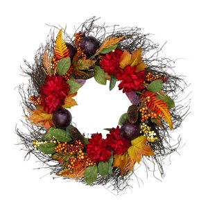 Northlight 28-in diameter Red Fruit Artificial Fall Wreath