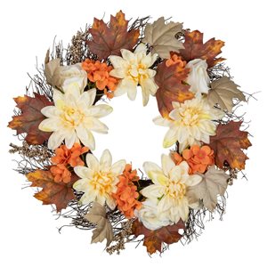 Northlight 22-in diameter Orange Rose Hip Artificial Fall Wreath