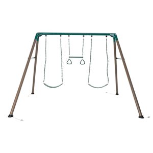LIFETIME Commercial/residential 2 Swings and 1 Trapeze Metal Swing Set