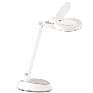 OttLite Space-Saving LED Magnifier Desk Lamp White 14.8-in