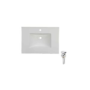 Drop Bath And Kitchen 20.2-in White Ceramic Single Sink Bathroom Vanity Top