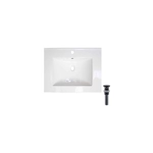 Drop Bath And Kitchen 23.6-in Rectangle White Ceramic Single Sink Bathroom Vanity Top