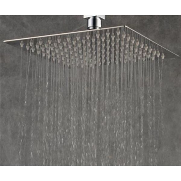 DROP Bath And Kitchen Chrome 16-in Rain Shower Head 2.2 gpm (8.3 lpm)