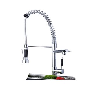 Drop Bath And Kitchen Chrome 2-Handle Pull-down Handshower Commercial/Residential Single-Unit Kitchen Faucet