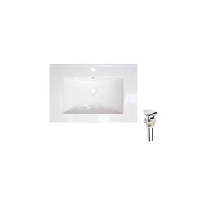 Drop Bath And Kitchen 23.6-in White Ceramic Single Sink Bathroom Vanity Top