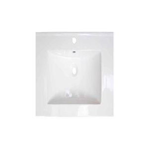 Drop Bath And Kitchen 23.6-in White Ceramic Single Sink Bathroom Vanity Top without overflow