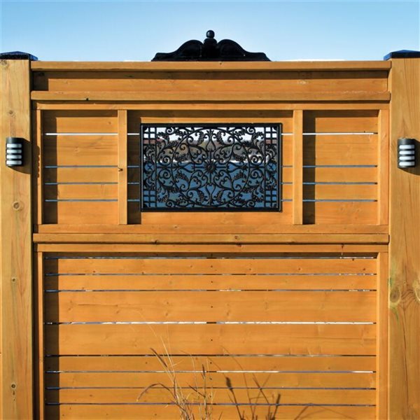 Nuvo Iron Rectangular Black Cast Aluminum Fence & Gate Insert 15-in x 24-in