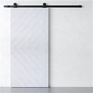 Urban Woodcraft Bianco Barn Door White Track and Hardware Included 40-in x 83-in