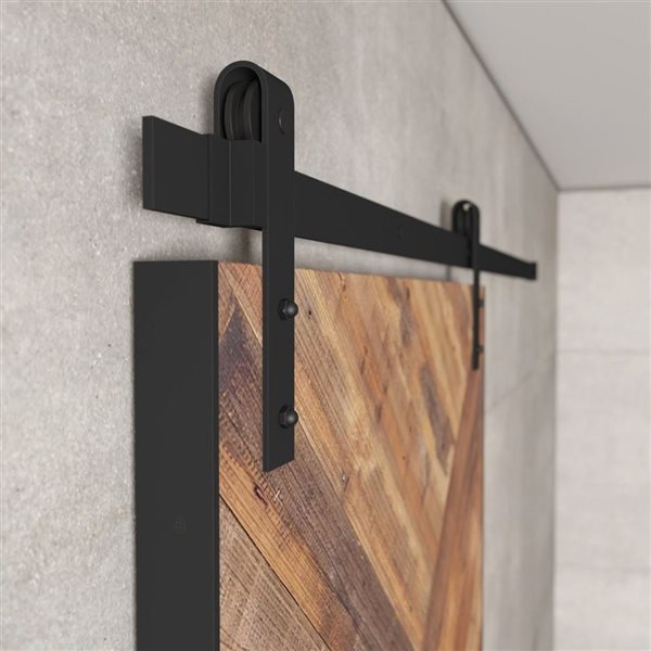 Urban Woodcraft Moncton Barn Door Natural Track and Hardware Included 40-in x 83-in