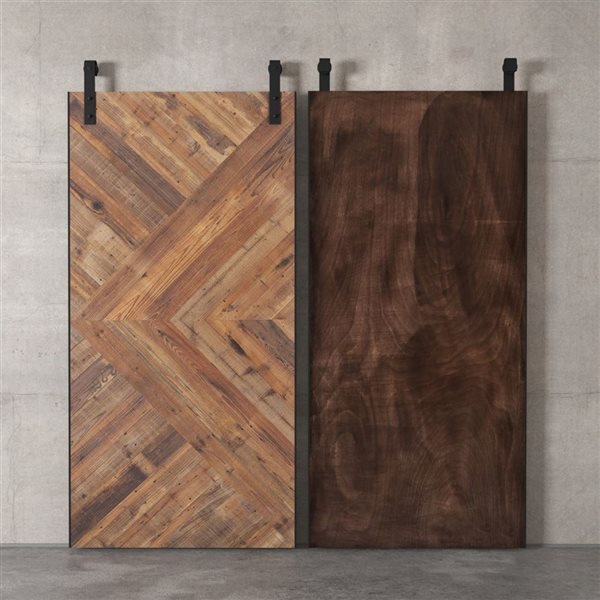 Urban Woodcraft Moncton Barn Door Natural Track and Hardware Included 40-in x 83-in