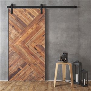Urban Woodcraft Moncton Barn Door Natural Track and Hardware Included 40-in x 83-in