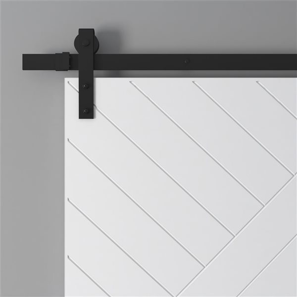 Urban Woodcraft Aces Barn Door White Track and Hardware Included 36-in x 96-in