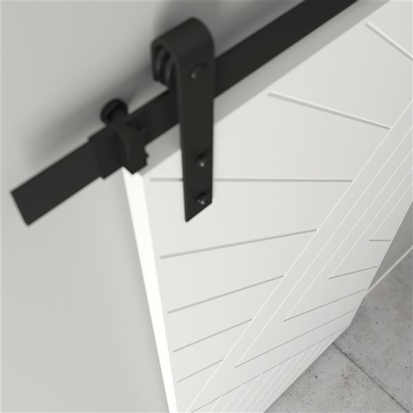 Urban Woodcraft Aces Barn Door White Track and Hardware Included 36-in x 96-in