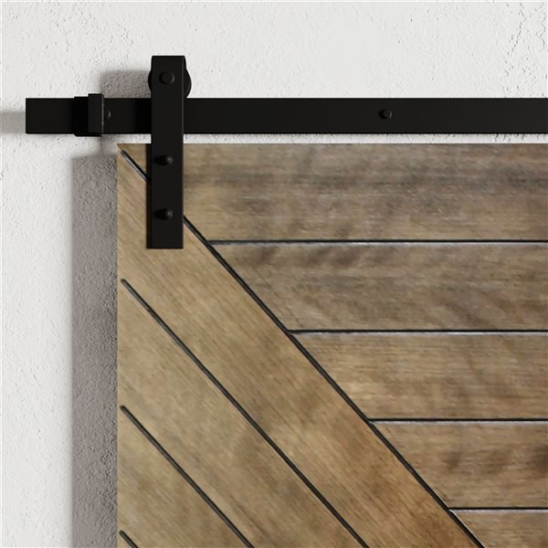 Urban Woodcraft Dawson Barn Door Natural Track and Hardware Included 40-in x 83-in