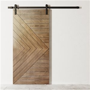 Urban Woodcraft Dawson Barn Door Natural Track and Hardware Included 40-in x 83-in
