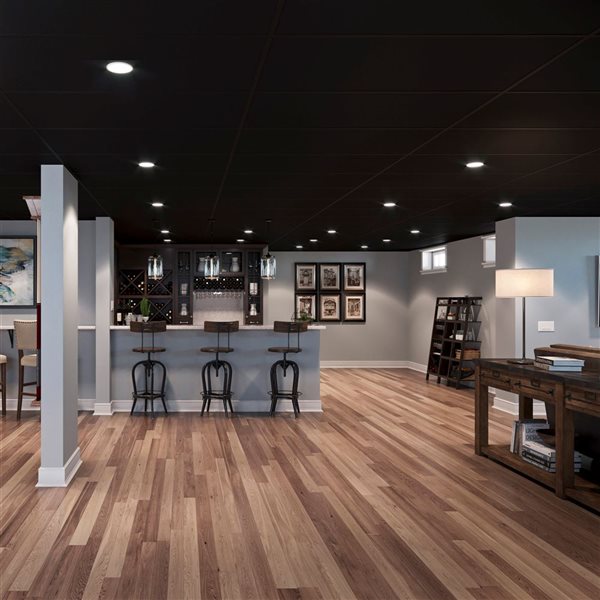 Genesis 48-in x 24-in Smooth Pro Black Smooth 15/16-in Drop Ceiling TIles Genesis 48-in x 24-in Smooth Pro Black Smooth 15/16-in Drop Ceiling TIles