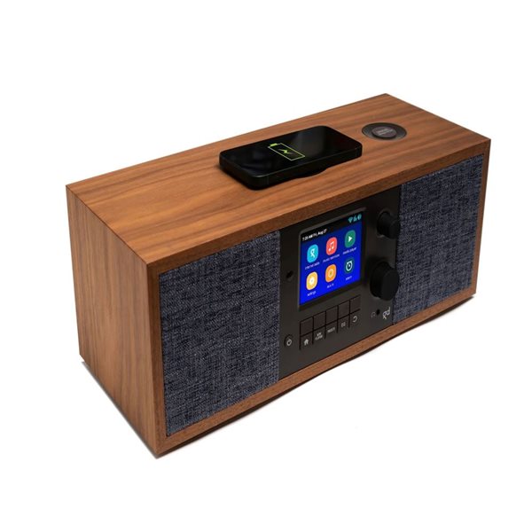 Grace Digital Mondo Elite Duo Radio and Bluetooth Speaker - Walnut