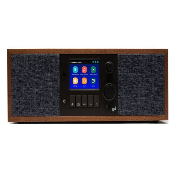 Grace Digital Mondo Elite Duo Radio and Bluetooth Speaker - Walnut