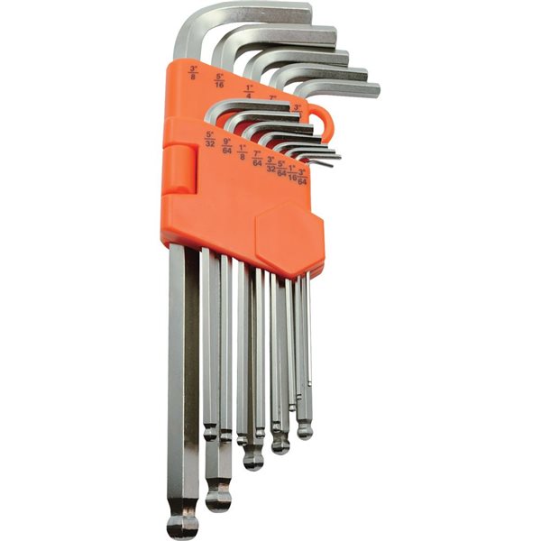 Dynamic Tools 13-Piece 3/64-in - 3/8-in SAE Ball End Long Hex Key Set