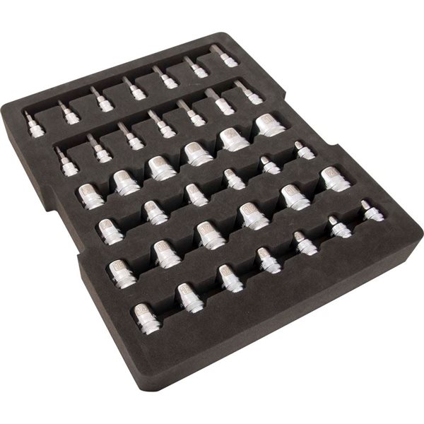 Dynamic Tools 3/8-in Drive 40-Piece Chrome Socket Set With Foam Tool Organizer