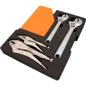 Dynamic Tools 6-Piece Hex Key, Locking Pliers and Adjustable Wrench Set